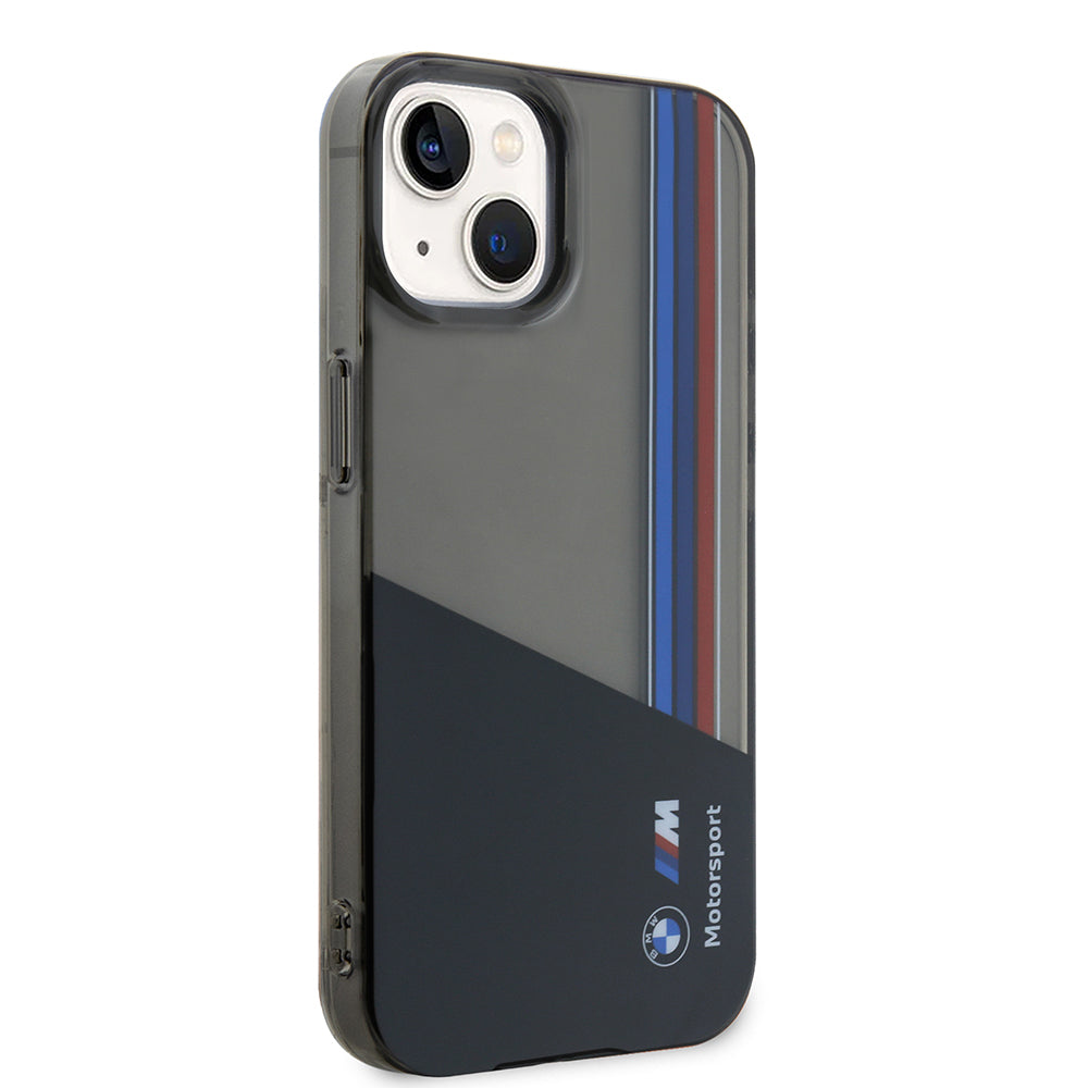 BMW iPhone 15 Orjinal Lisanslı Yarı Transparan M Dizayn Çizgili Telefon Kılıfı BMW iPhone 15 Orjinal Lisanslı Yarı Transparan M Dizayn Çizgili Telefon Kılıfı